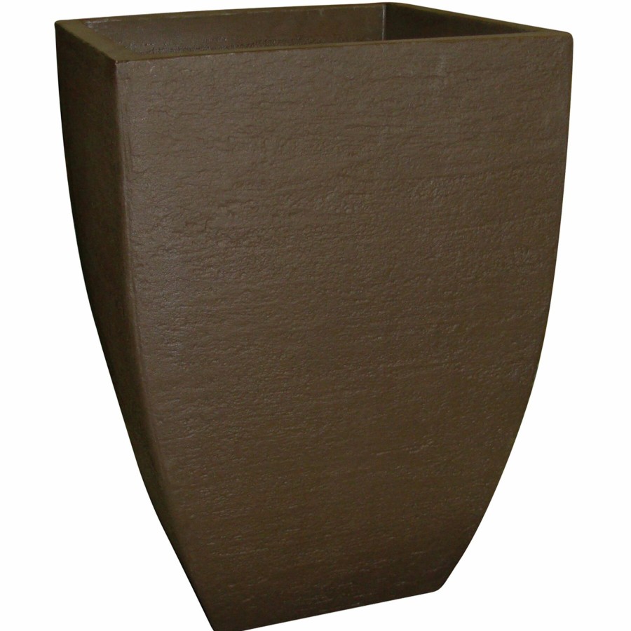 Pots & Planters * | Free Delivery All-Weather Modern Square Coffee Planter, 21