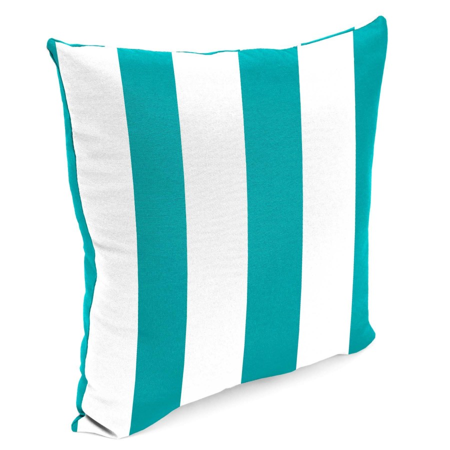 Cushions & Pillows * | Classical Turquoise Awning Striped Oversized Outdoor Throw Pillow, 20