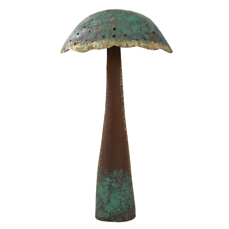 Outdoor Deacutecor * | Exclusive Design Outdoor Rustic Metal Mushroom Statue, 27