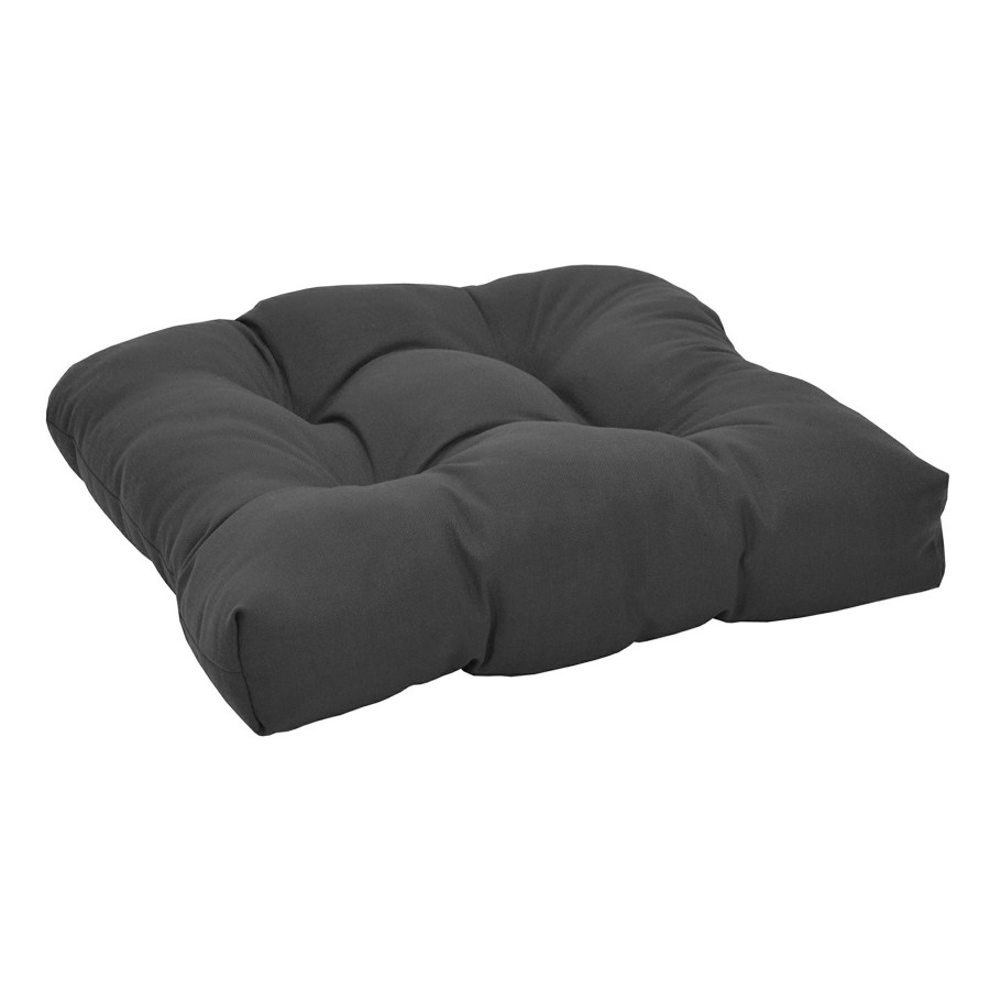 Cushions & Pillows * | Sale Charcoal Grey Canvas Outdoor Wicker Seat Cushion