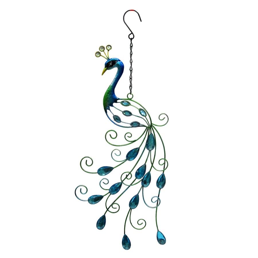 Outdoor Deacutecor * | Clearance Sale Metal Peacock Suncatcher, 19