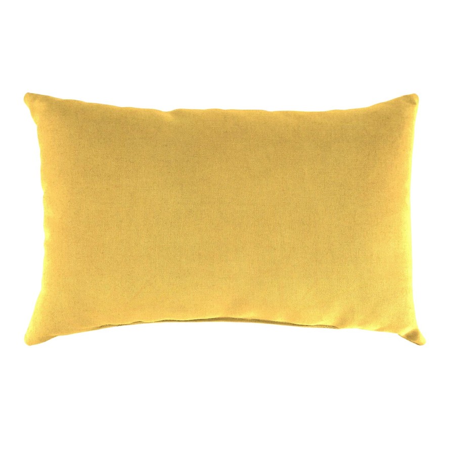 Cushions & Pillows * | Discount Butter Yellow Canvas Outdoor Lumbar Throw Pillow, 14 20