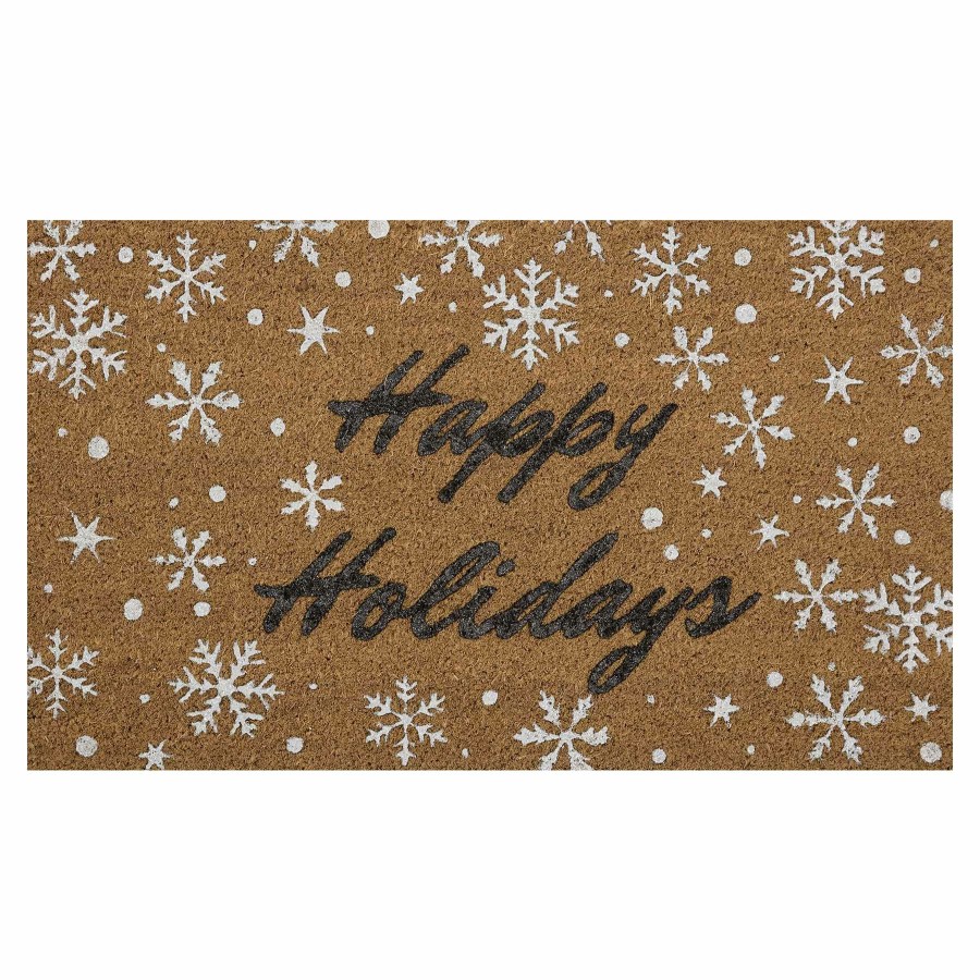 Rugs & Doormats * | Discount Laila Ali Happy Holidays Glittered Coir Mat, 18 30