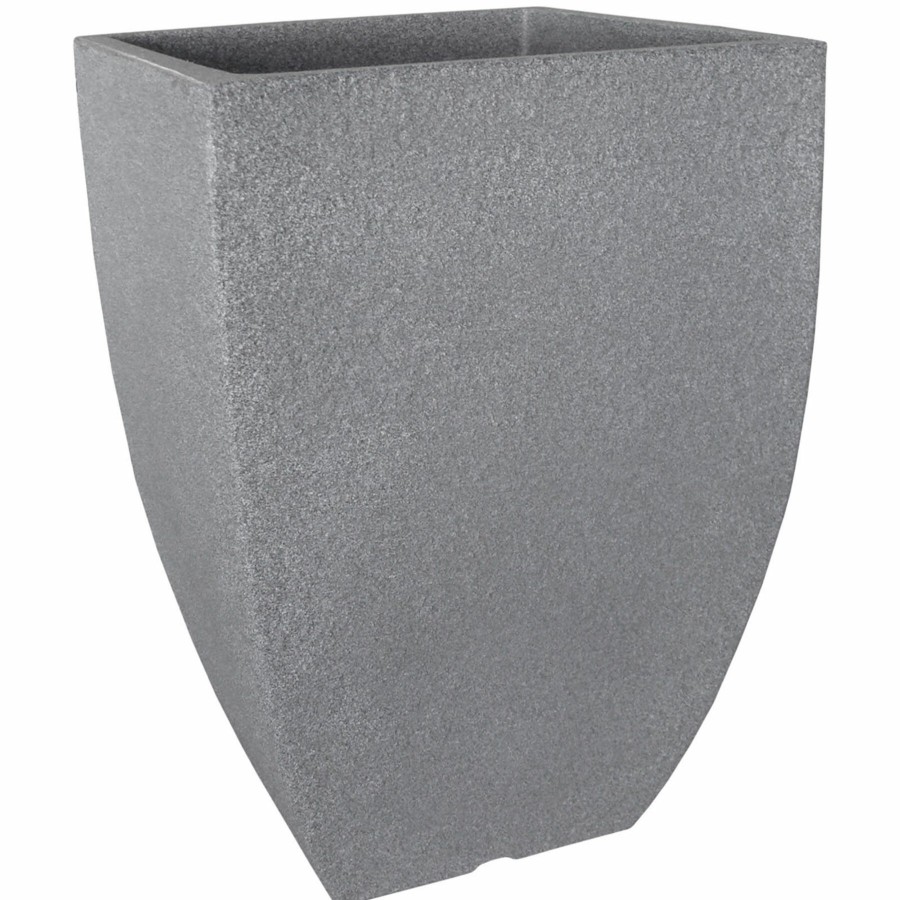 Pots & Planters * | Exclusive Design All-Weather Modern Square Charcoal Grey Planter, 30