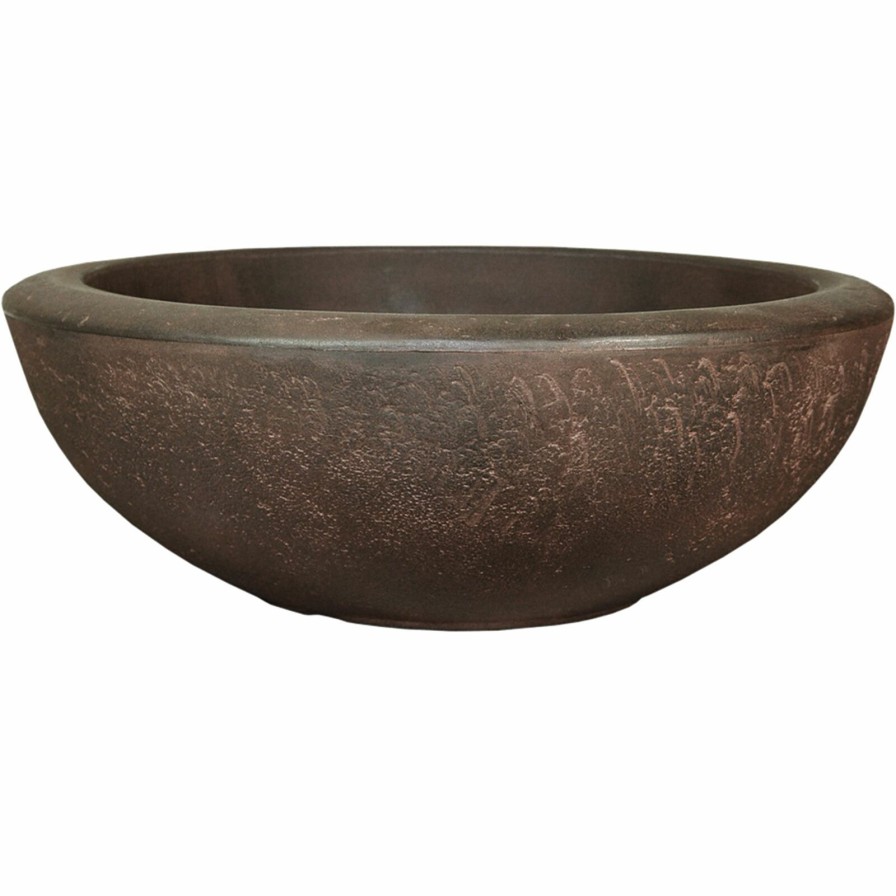 Pots & Planters * | Gift Selection Rustic Brown Lip Bowl Planter, 21