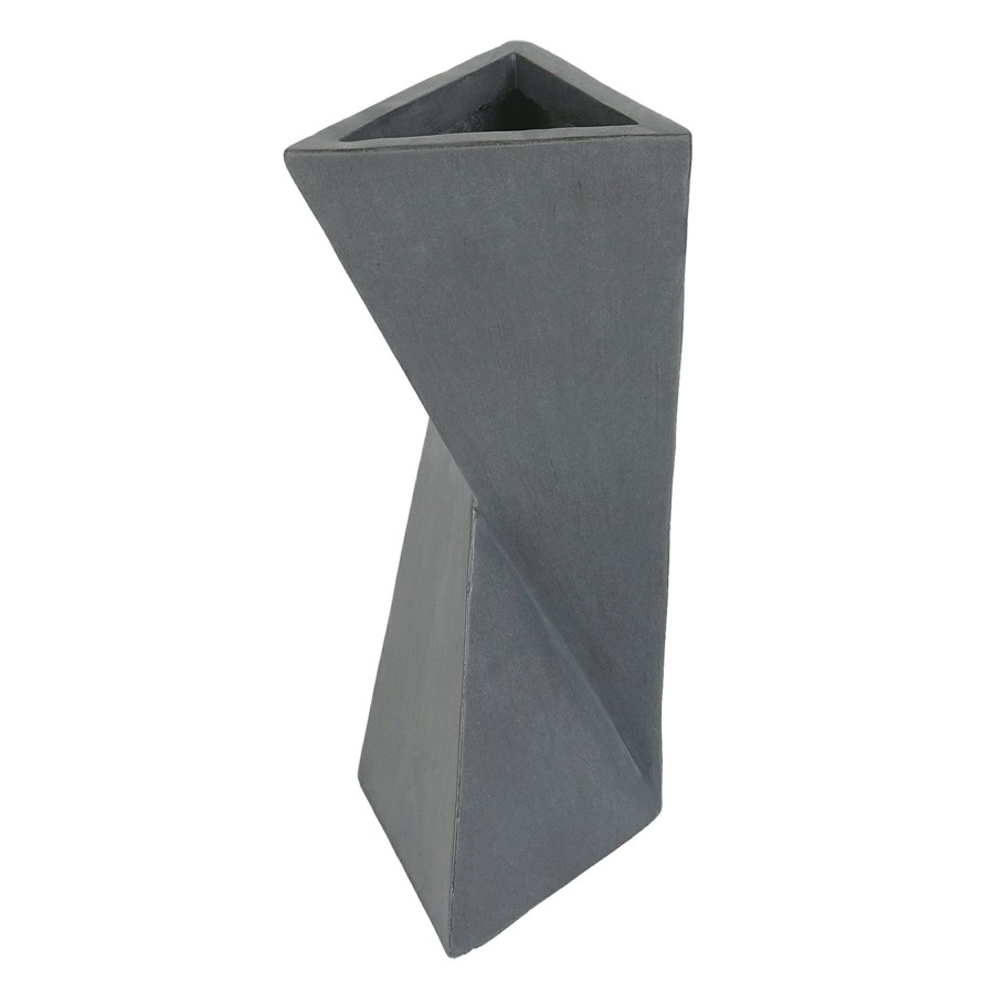 Pots & Planters * | Exclusive Design Black Geo Concrete Planter, 23