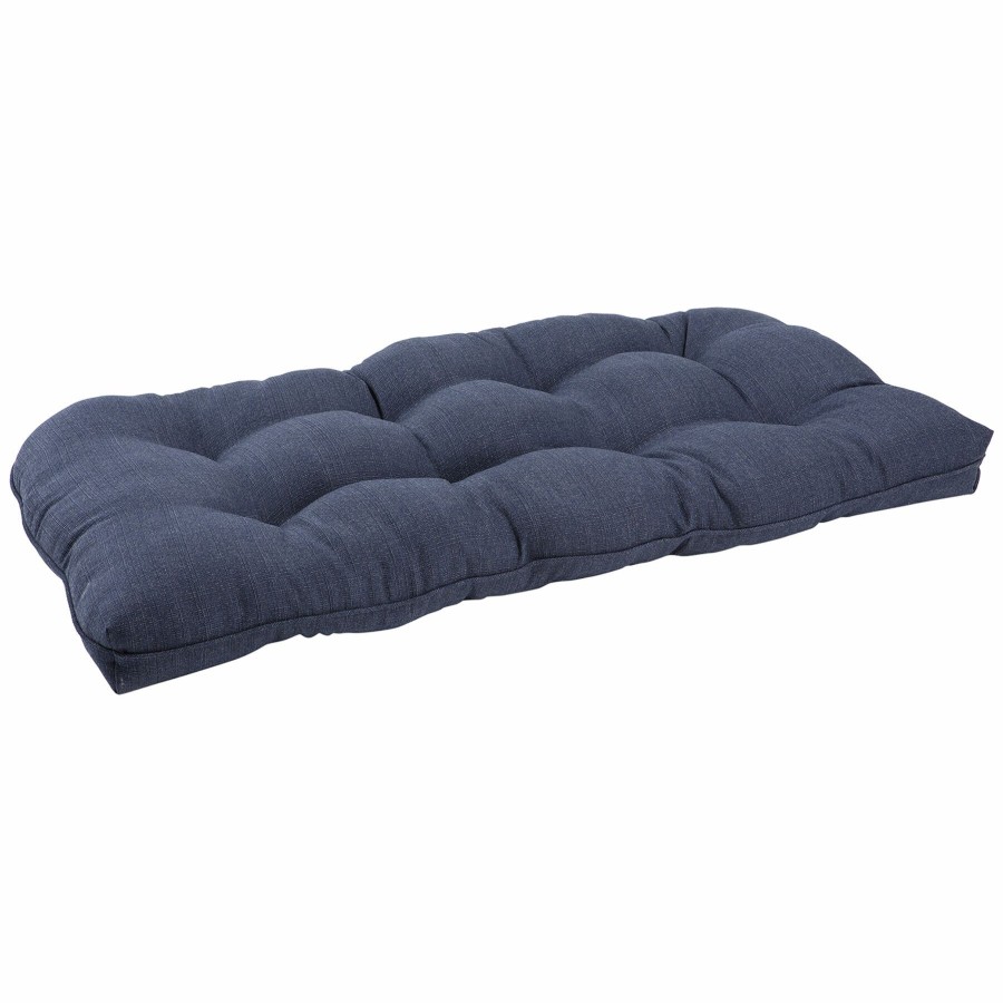 Cushions & Pillows * | Latest Wheaton Midnight Blue Premium Outdoor Wicker Settee Cushion