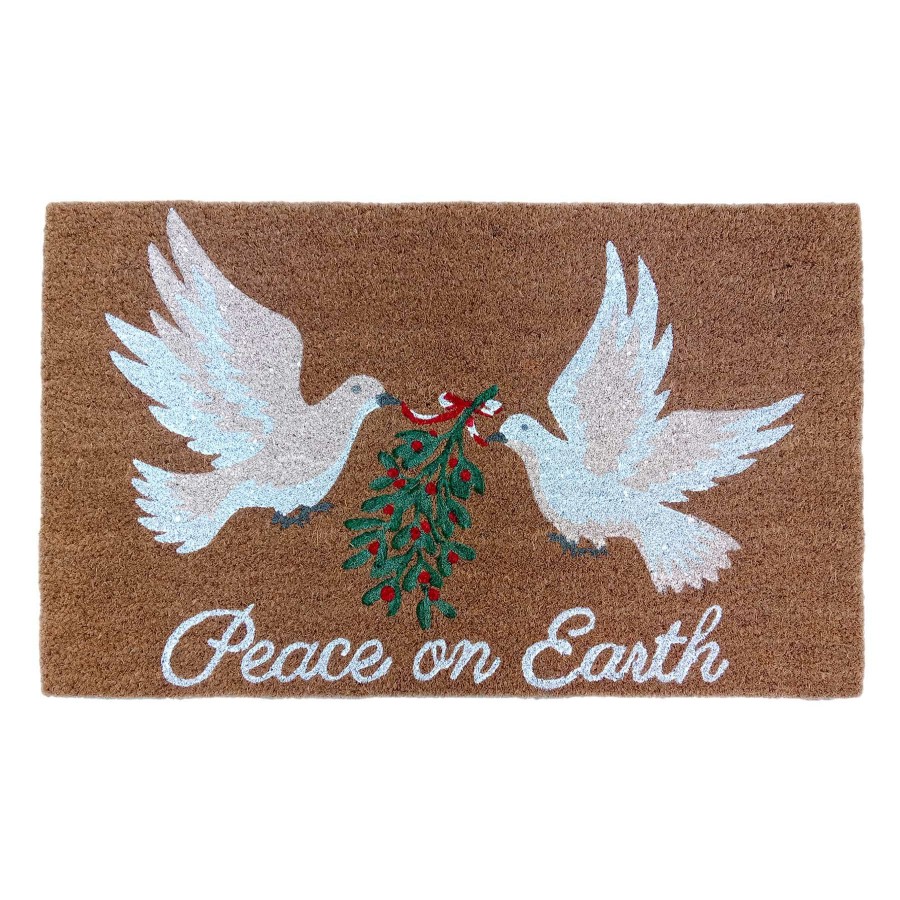 Rugs & Doormats * | Best Sale Grace Mitchell Peace On Earth Coir Mat, 18 30