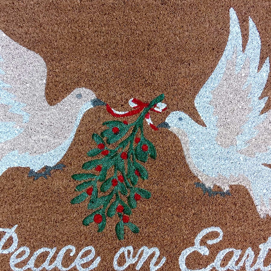 Rugs & Doormats * | Best Sale Grace Mitchell Peace On Earth Coir Mat, 18 30