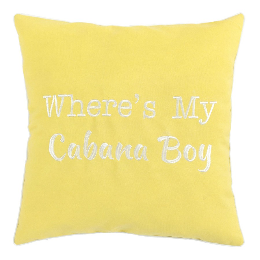 Outdoor * | Premium Cabana Boy Yellow Outdoor Throw Pillow, 18