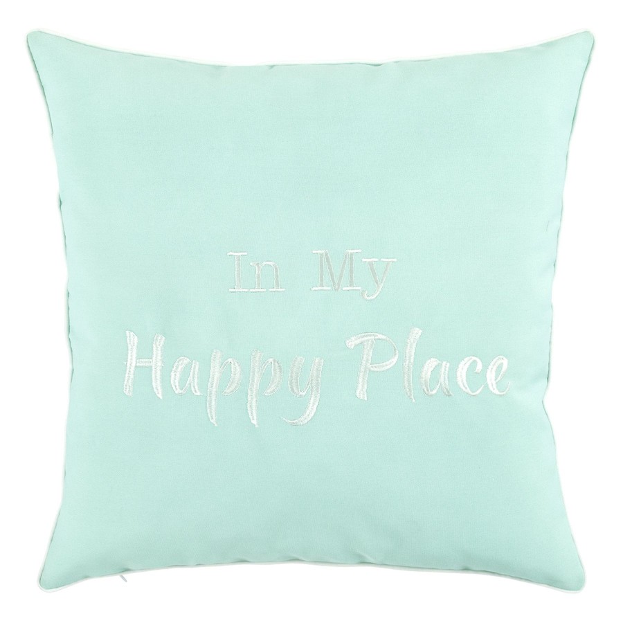 Outdoor * | Best Sale Happy Place Icy Morning Blue Outdoor Throw Pillow, 18