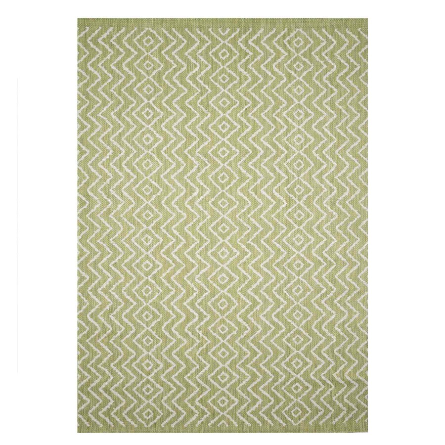 Rugs & Doormats * | Popular (E253) Oasis Green Geo Indoor & Outdoor Area Rug, 5 7