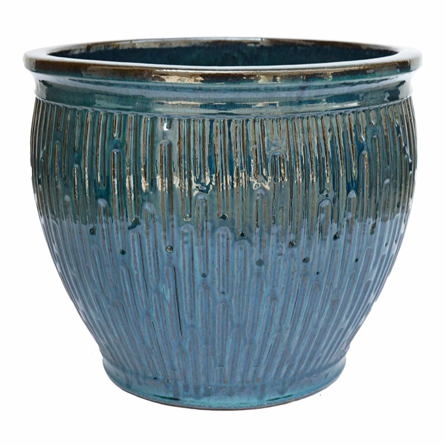 Pots & Planters * | Premium Carly Turquoise Ceramic Planter, 15