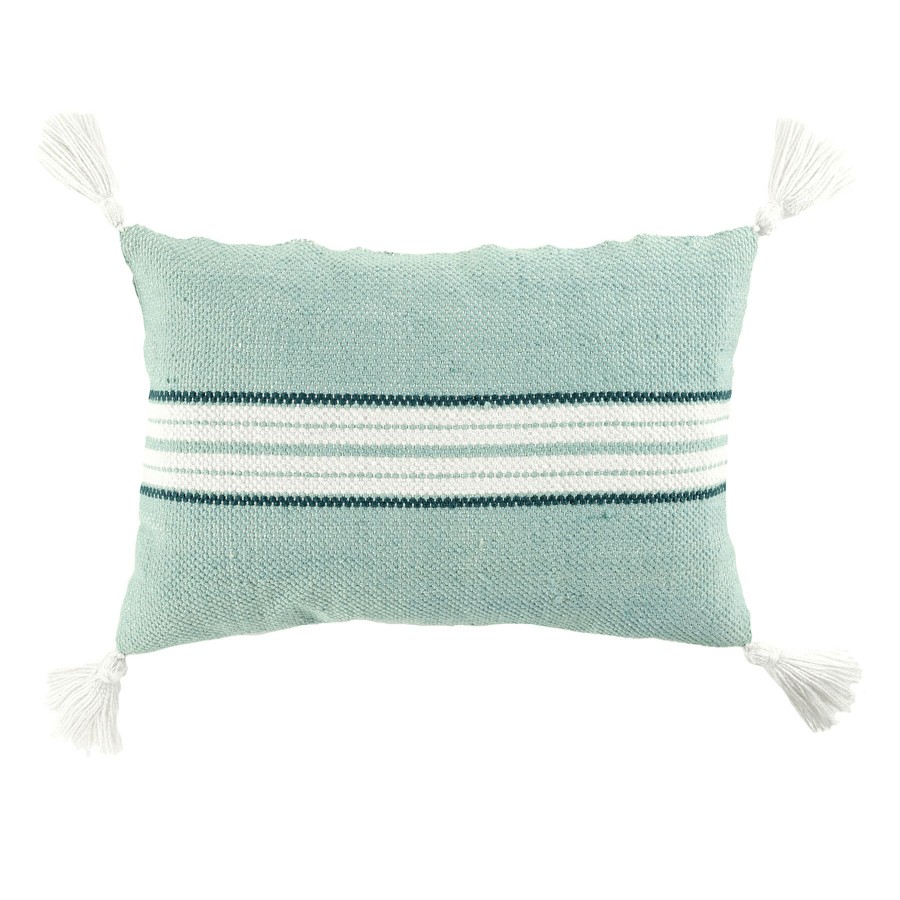 Cushions & Pillows * | Gift Selection Ty Pennington Blue Striped Outdoor Lumbar Throw Pillow, 20 13