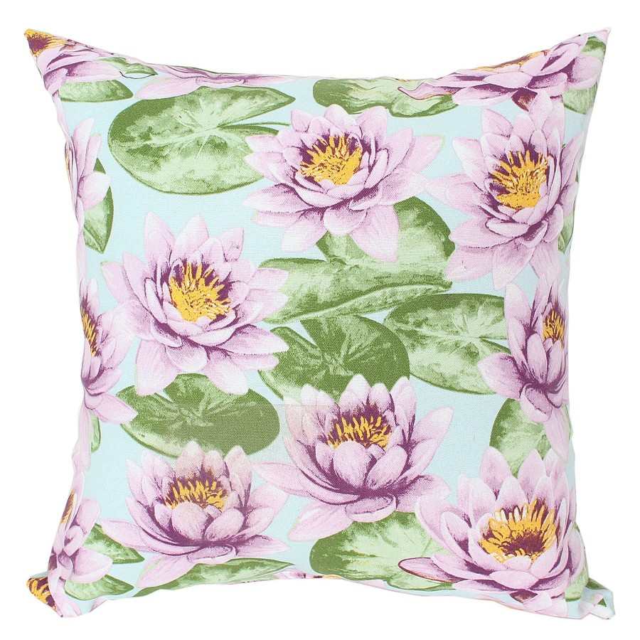 Cushions & Pillows * | Sale Online Grace Mitchell Lily Pad Floral Throw Pillow, 16