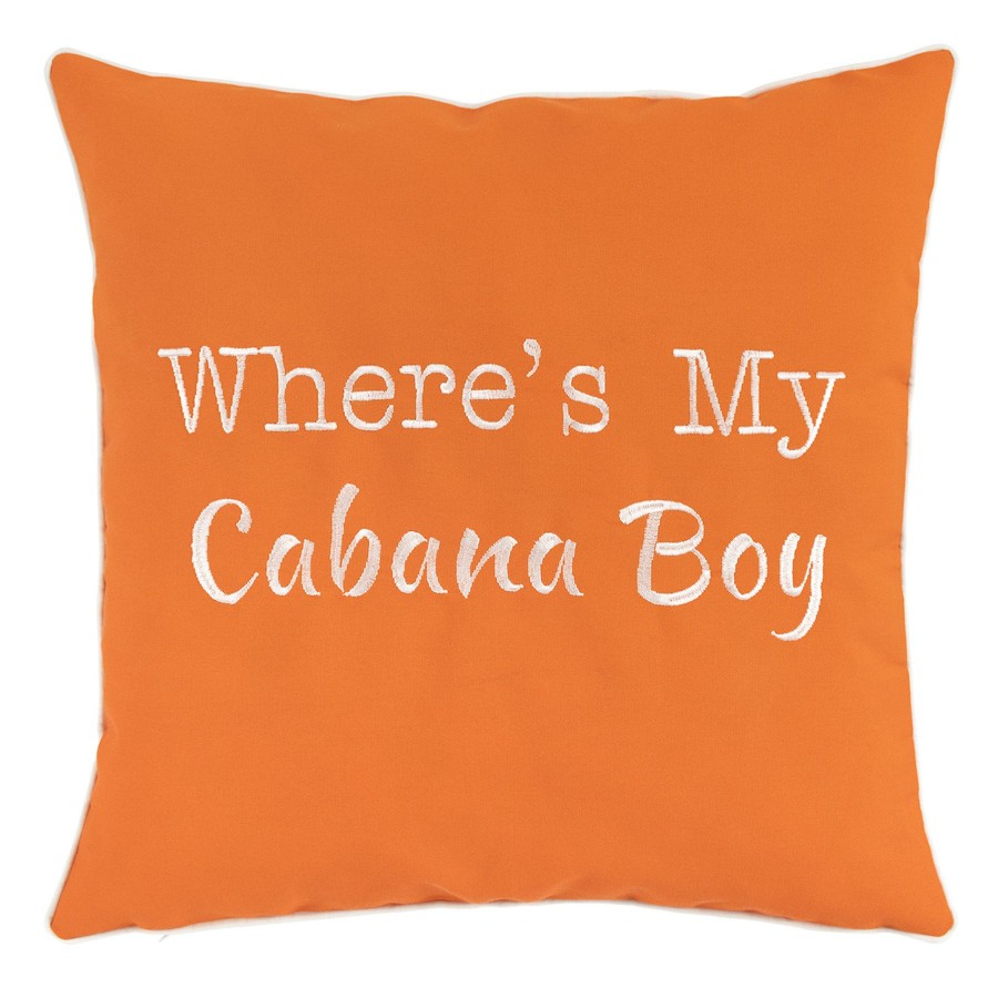 Outdoor * | Discount Cabana Boy Orange Outdoor Throw Pillow, 18