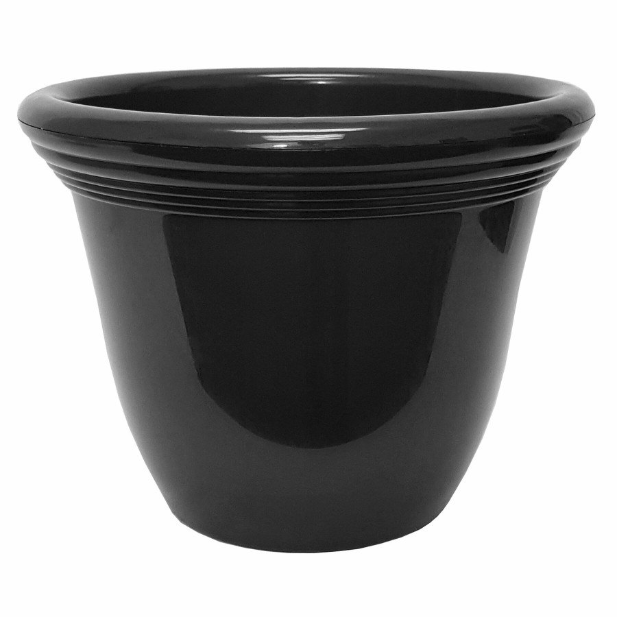 Pots & Planters * | Discount Capri High Gloss Black Planter, 9