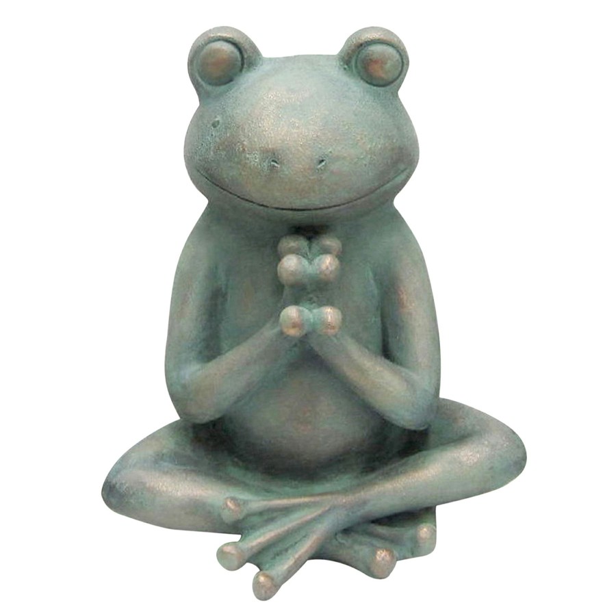 Outdoor Deacutecor * | Latest Outdoor Sitting Yoga Frog Statue, 11.5