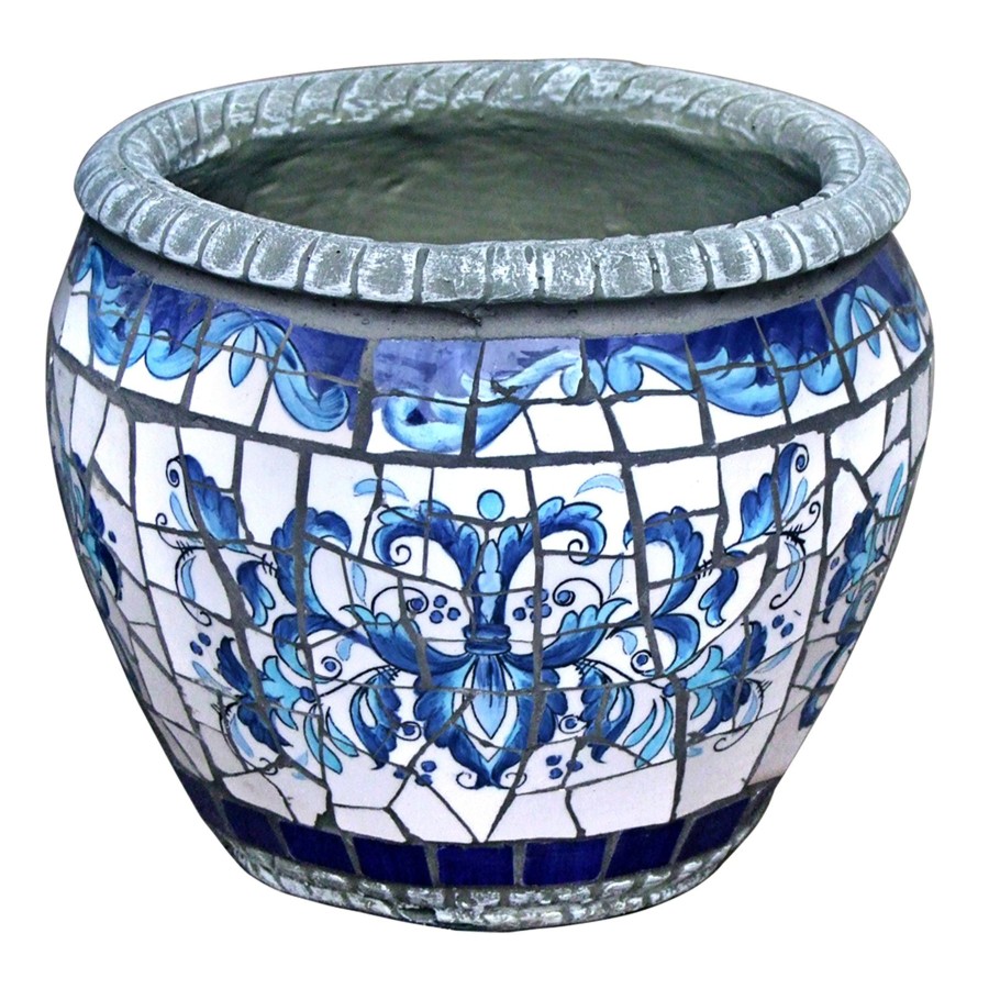 Pots & Planters * | Sale Tuscan Mosaic Round Ceramic Planter, 9.5