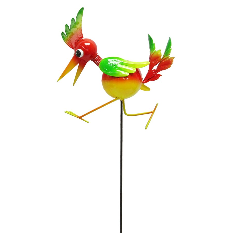 Outdoor Deacutecor * | Sale Online 32In Metal Whimsy Bird Stake B