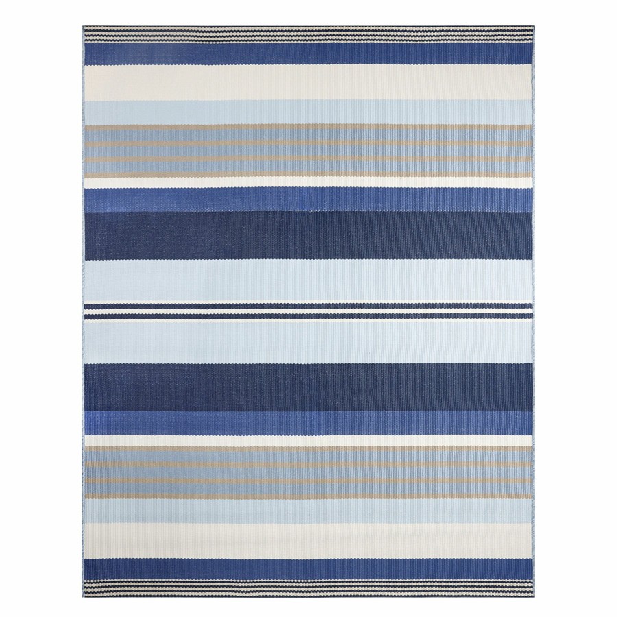 Rugs & Doormats * | Latest (E319) Avalon Blue Striped Indoor & Outdoor Area Rug, 8 10