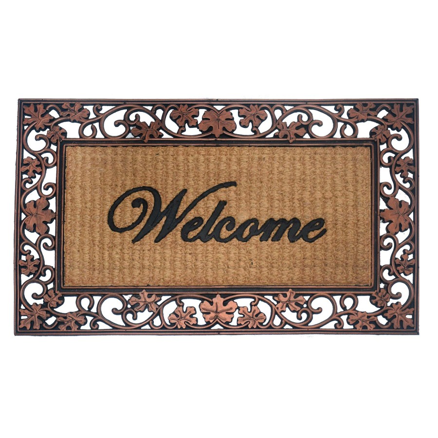 Rugs & Doormats * | Discount Dynasty Welcome Rubber & Coir Mat, 24 40