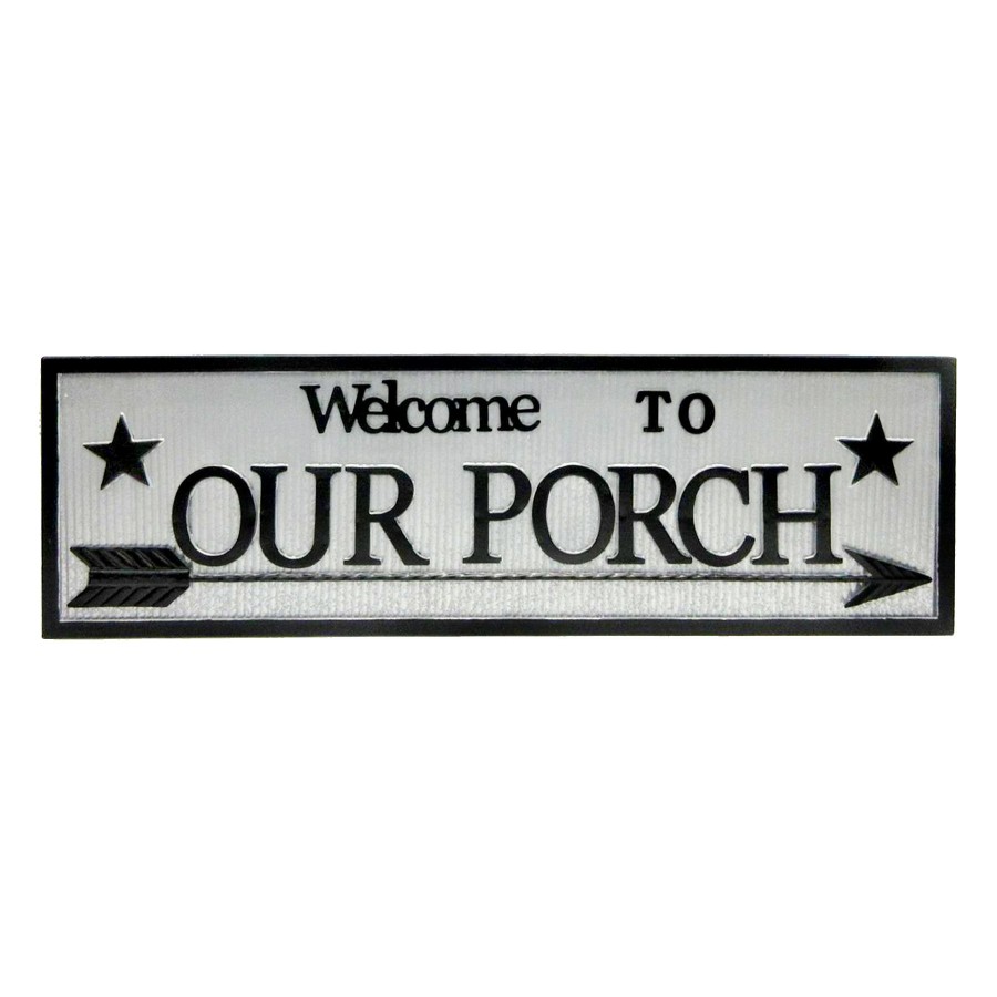 Outdoor Deacutecor * | Exquisite Gifts Welcome To Our Porch Metal Sign, 42 13