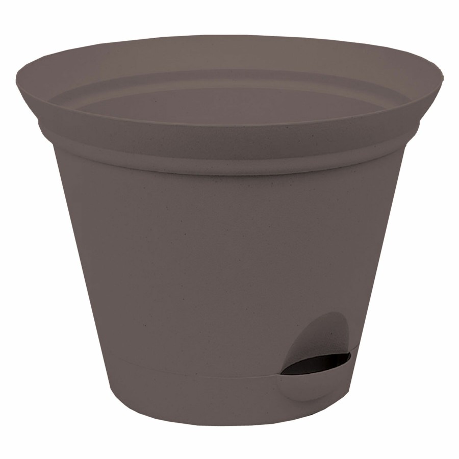 Pots & Planters * | Featured Flat Grey Self-Watering Flare Planter, 9