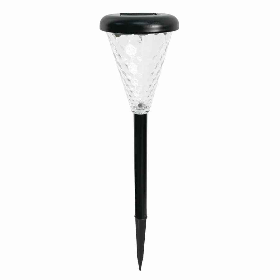 Lighting * | Premium 3L Dimple Glass Solar Pathway Light