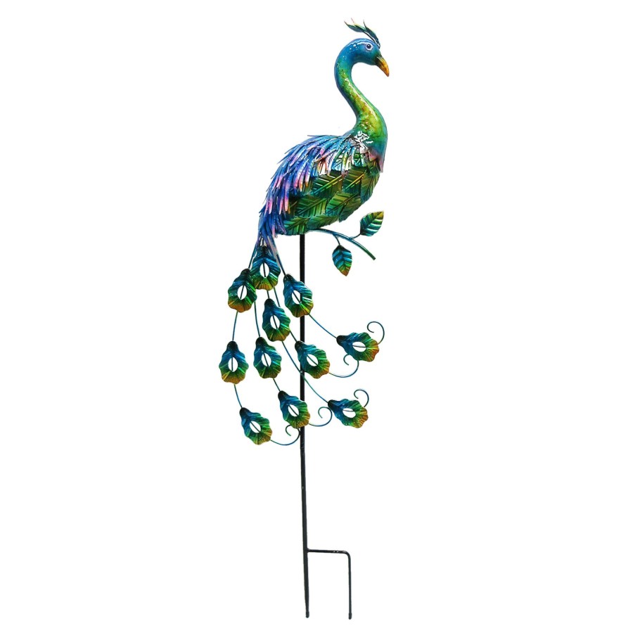 Outdoor Deacutecor * | Exclusive Design Peacock Yard Stake, 42