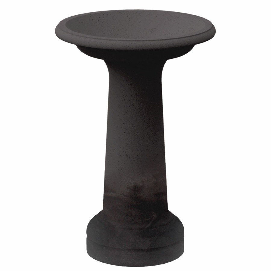 Outdoor Deacutecor * | Premium Black Slate All Weather Proof Polyresin Birdbath, 25X10