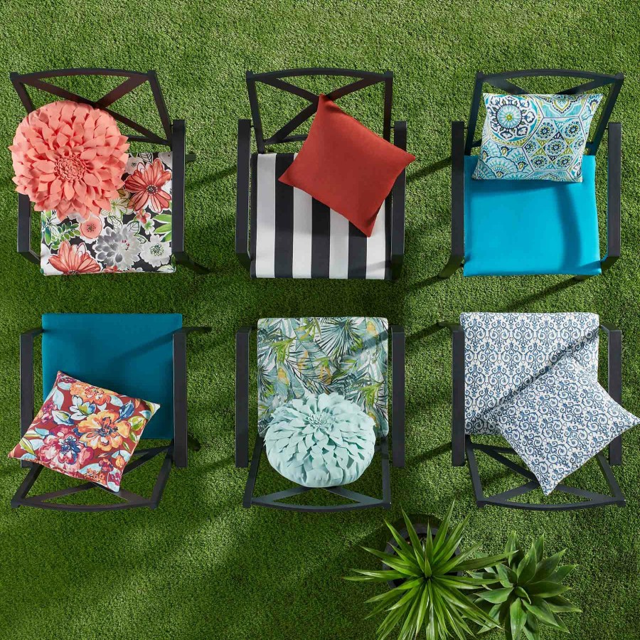 Cushions & Pillows * | Classical Tamani Black Floral Outdoor Square Seat Cushion