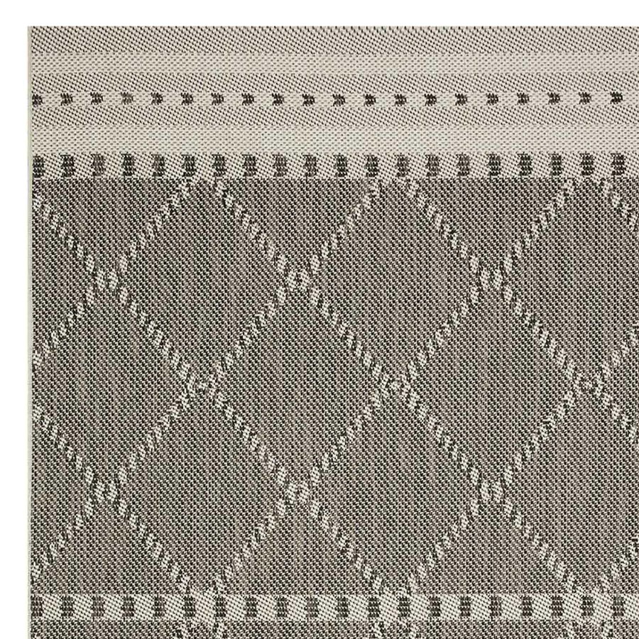 Rugs & Doormats * | Exquisite Gifts (E301) Oasis Ecru & Black Diamond Design Indoor & Outdoor Area Rug, 5 7