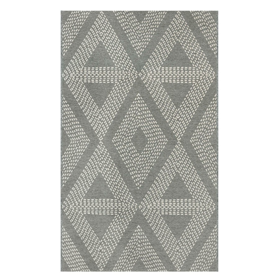 Rugs & Doormats * | Featured (E317) Astoria Grey Diamond Design Outdoor Accent Rug, 3 5