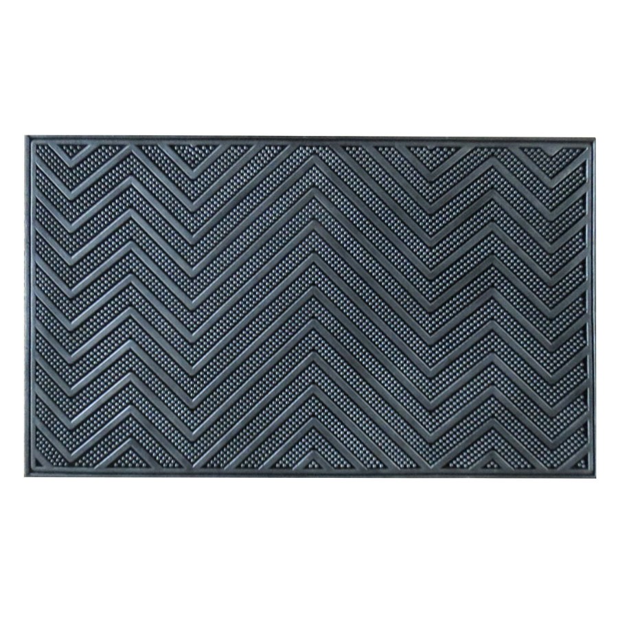 Rugs & Doormats * | Large Choice Artisan Zigzag Blk 18X30