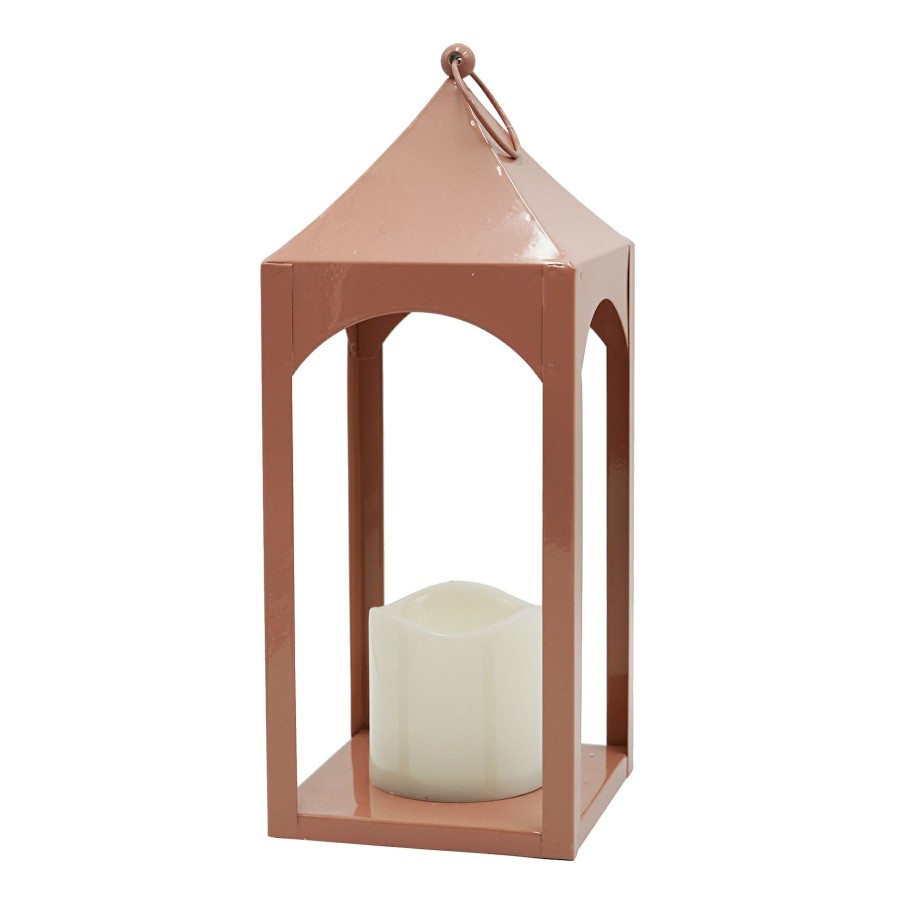 Lighting * | New Threads Pink Metal Lantern With Candle, 12