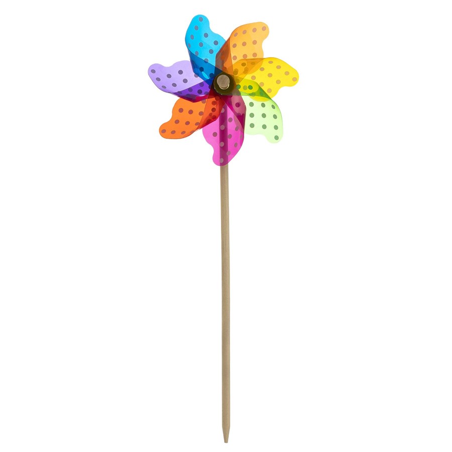 Outdoor Deacutecor * | Latest Polka Dot Multicolor Plastic Whirligig, 19