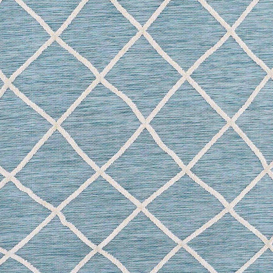 Rugs & Doormats * | Exquisite Gifts (E282) Aqua & Cream Flatweave Soft Moroccan Indoor & Outdoor Area Rug, 2 7