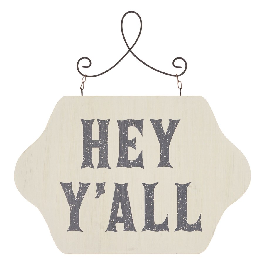 Outdoor Deacutecor * | Clearance Sale Hey Y'All Wooden Sign, 16