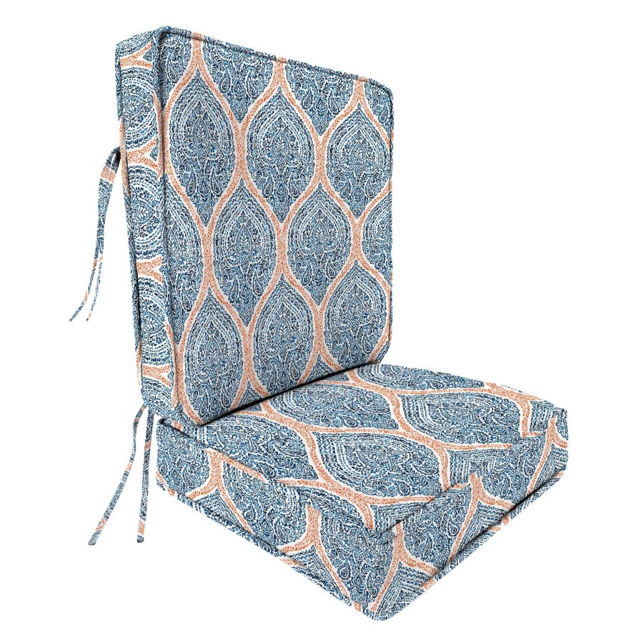 Cushions & Pillows * | Free Delivery 2-Piece Andorra Tiger Lily Outdoor Gusseted Deep Seat Cushion