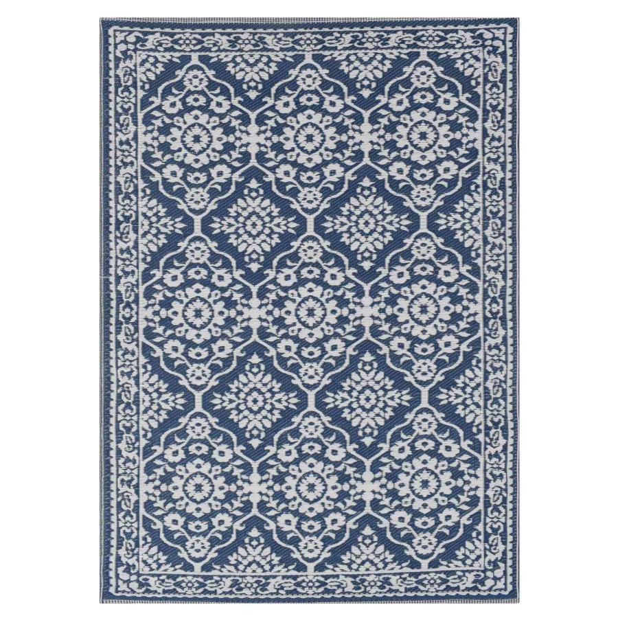 Rugs & Doormats * | Featured Plastic Blue Medallion Area Rug, 5 7