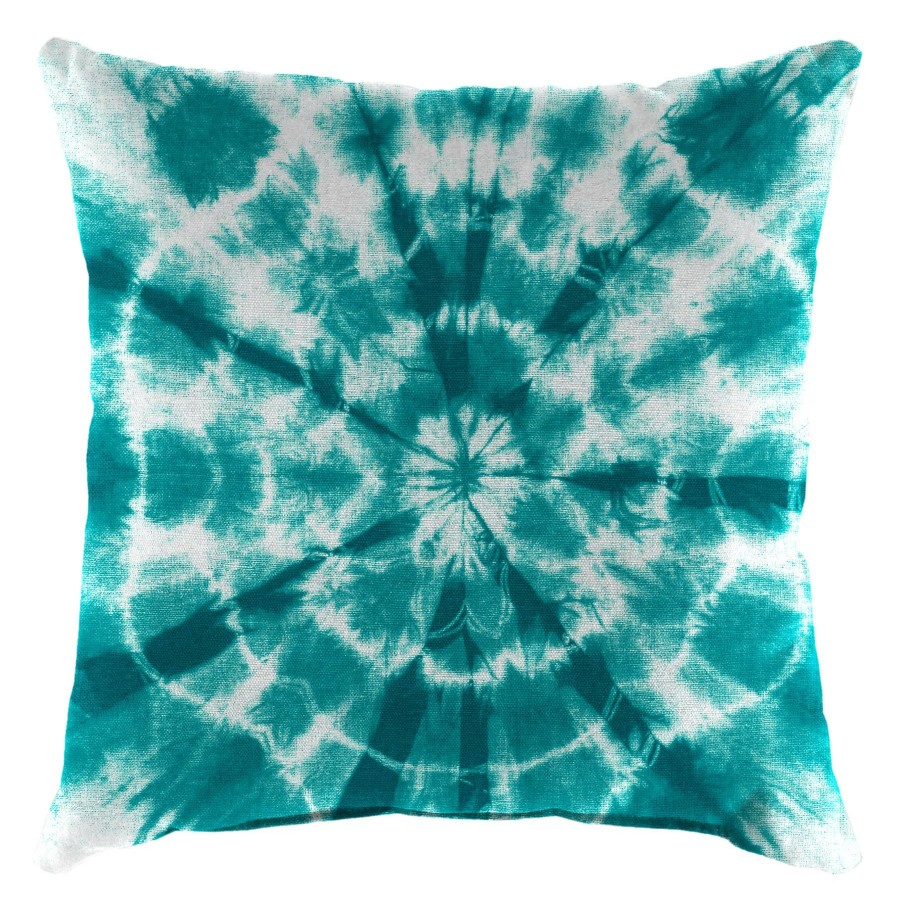 Cushions & Pillows * | New Threads Shibori Turquoise Motif Outdoor Throw Pillow, 16