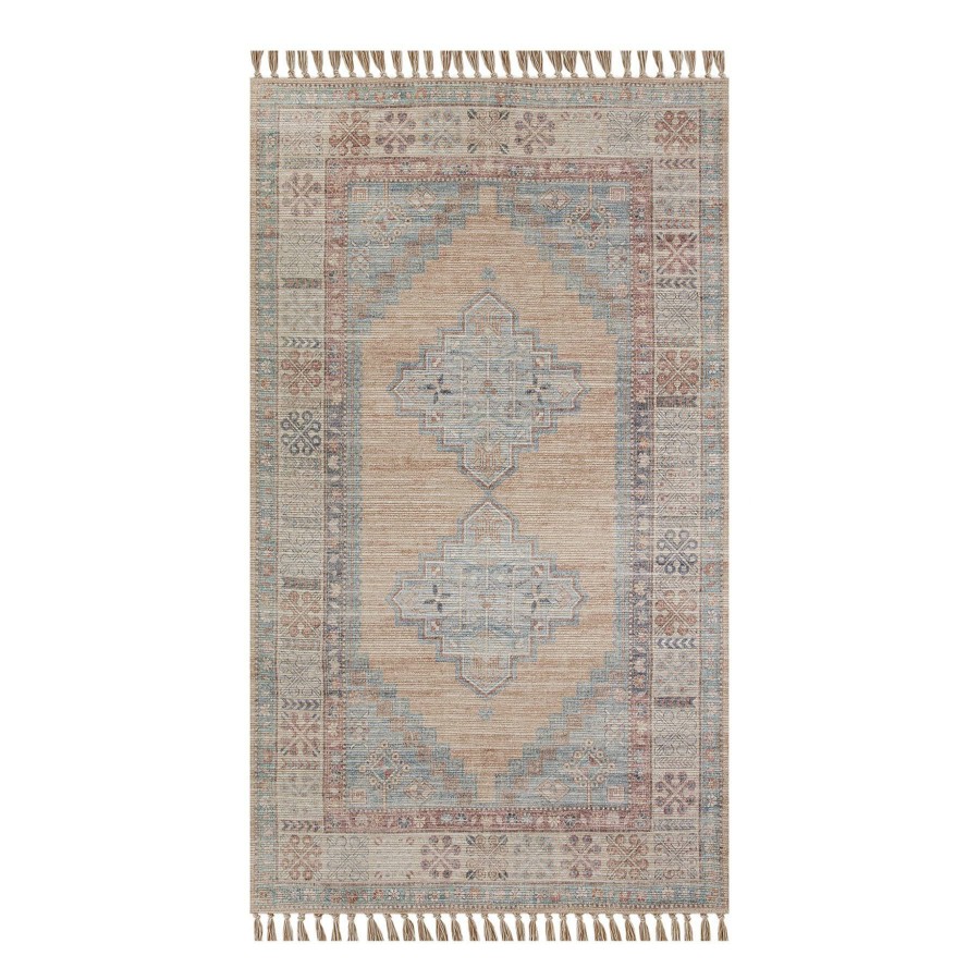 Rugs & Doormats * | Popular (E336) Honeybloom Vintage Medallion Fringe Outdoor Accent Rug, 3 5