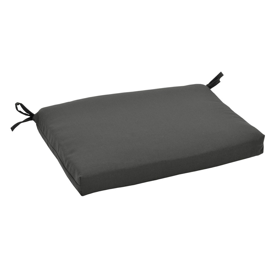 Cushions & Pillows * | New Threads Charcoal Grey Canvas Outdoor Square Seat Cushion