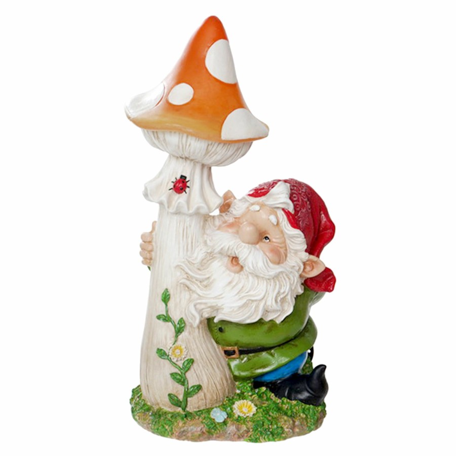 Outdoor Deacutecor * | New Threads Outdoor Red Hat Gnome & Mushroom Figurine, 14