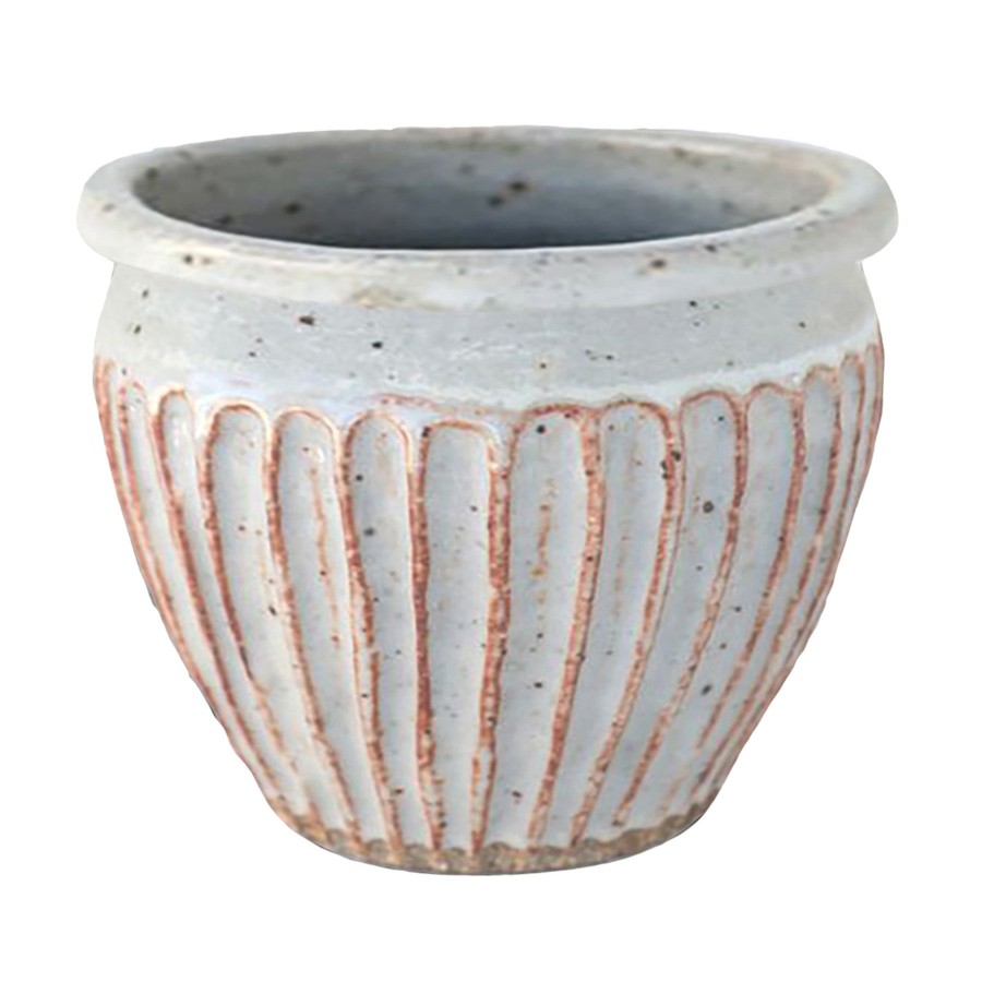 Pots & Planters * | Popular Whitewashed Clay Planter, 10.5