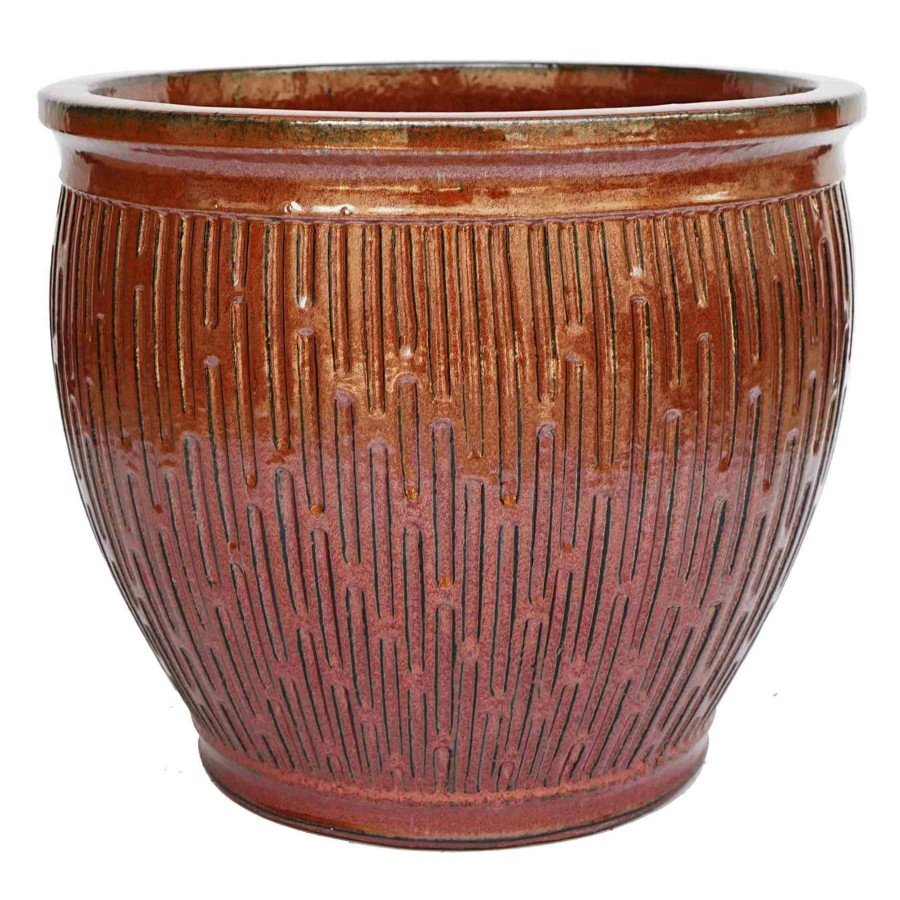 Pots & Planters * | Gift Selection Carly Copper-Colored Ceramic Planter, 12.5