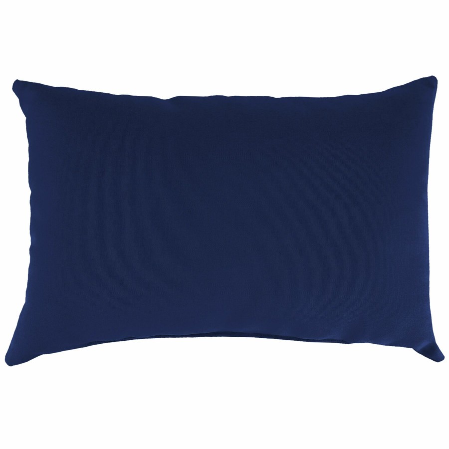 Cushions & Pillows * | Latest Navy Canvas Outdoor Oblong Throw Pillow, 12 16