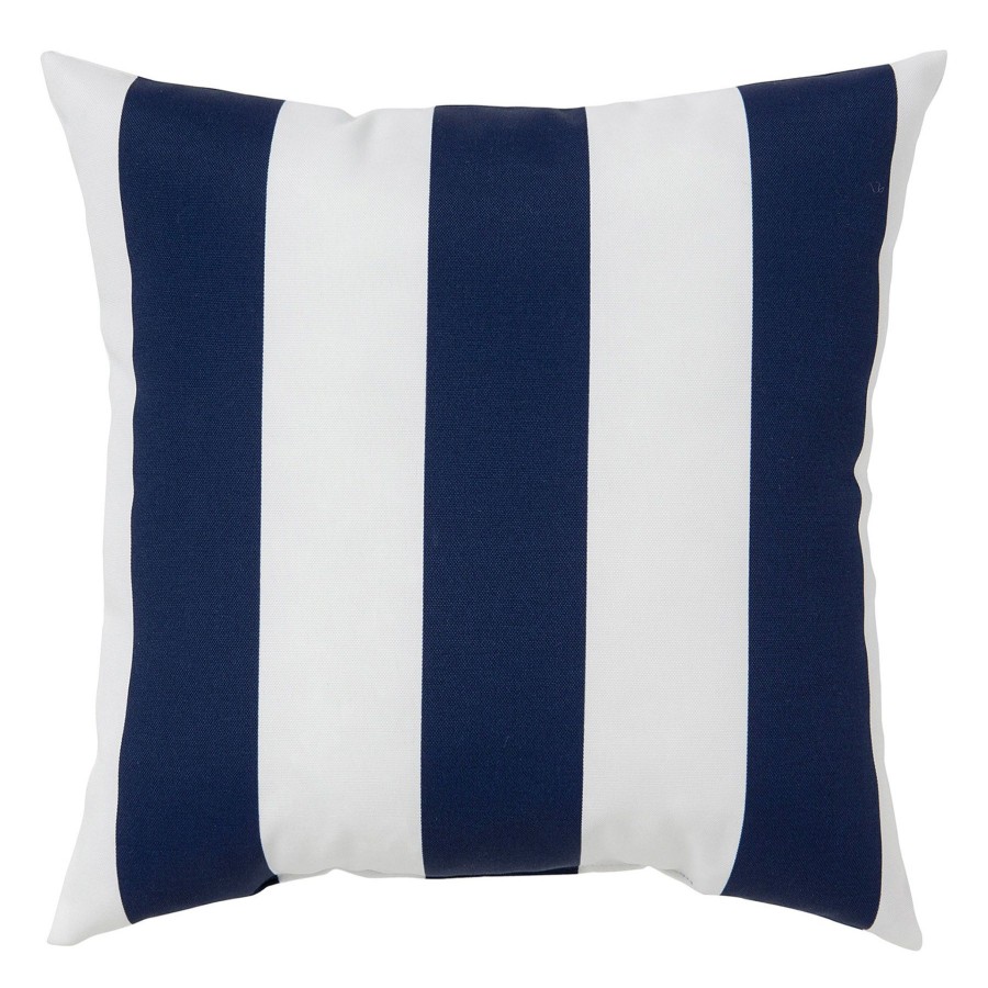 Cushions & Pillows * | Featured Navy Awning Striped Outdoor Throw Pillow, 16