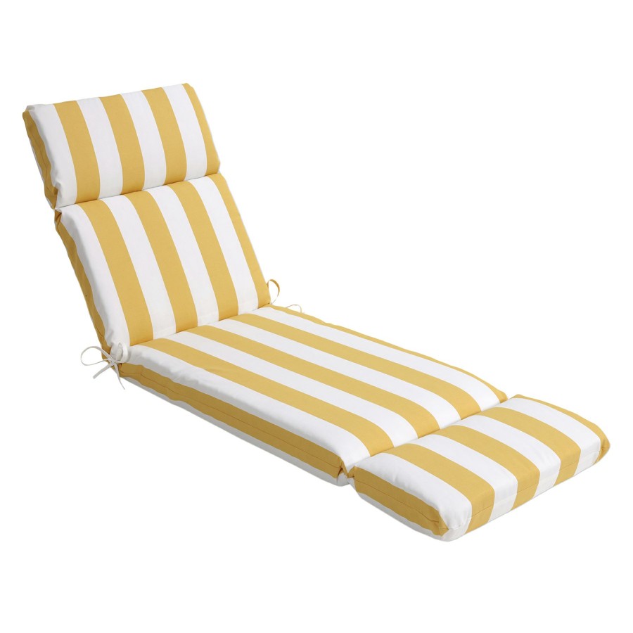 Cushions & Pillows * | Latest Yellow Awning Striped Universal Outdoor Chaise Lounge Cushion